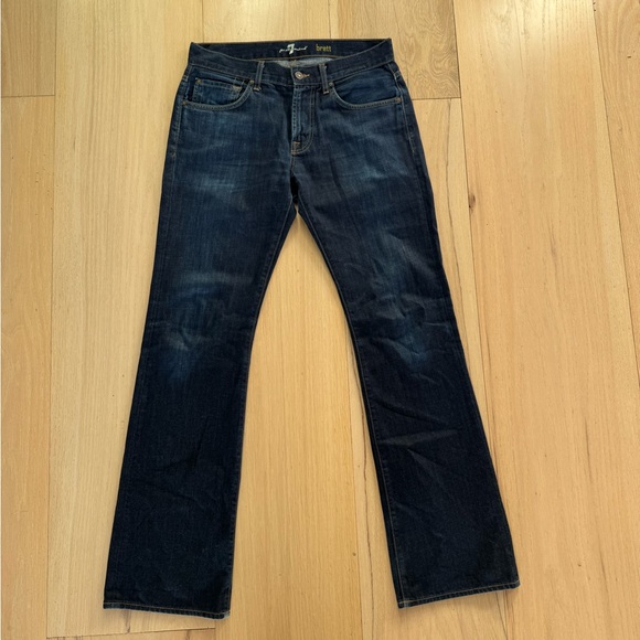 7 for all Mankind brett Jeans Dark Wash Wide Straight Leg Size 32